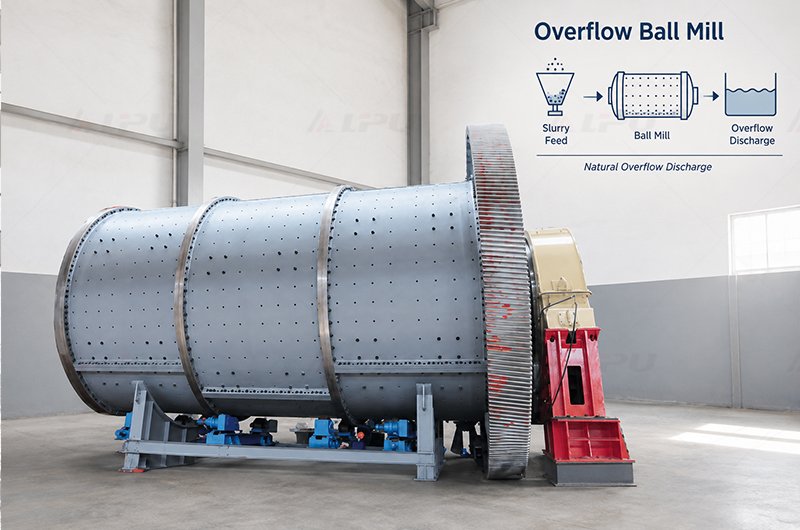 LIPU overflow ball mill for fine grinding in mineral processing plants
