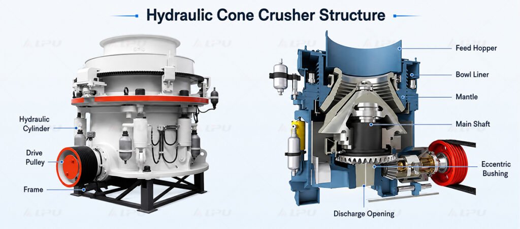 Structure of the Hydraulic Cone Crusher