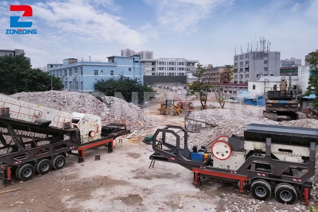 Wheel type mobile crushing plant