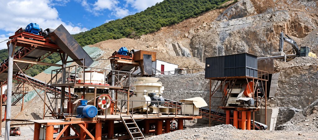 Real ore crushing plant preparing controlled feed for the downstream grinding circuit.