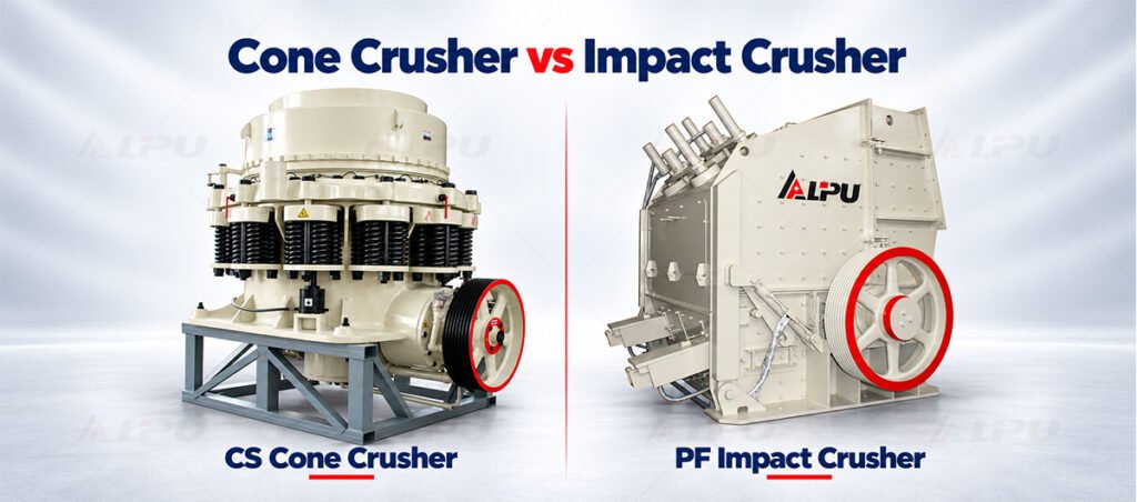 Cone crusher and horizontal-shaft impact crusher compared for secondary crushing