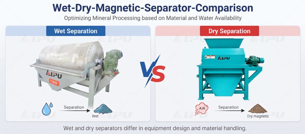  Real wet drum magnetic separator compared with dry magnetic separation equipment.